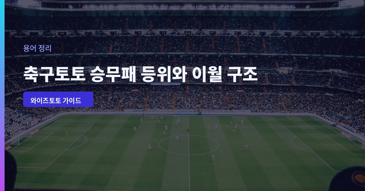 축구토토 승무패 등위와 이월 구조를 설명하는 배너 이미지, 야간 축구 경기장